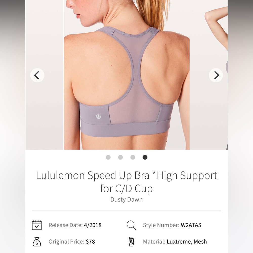 Lululemon Speed Up Padded Dusty Dawn Sports Bra No tag, guessing a 6 - 8 C-D Cup